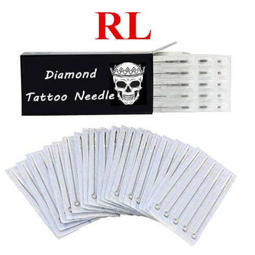 100PCS=2BOX Diamond Tattoo Needles Disposable Assorted Sterile Round Liner